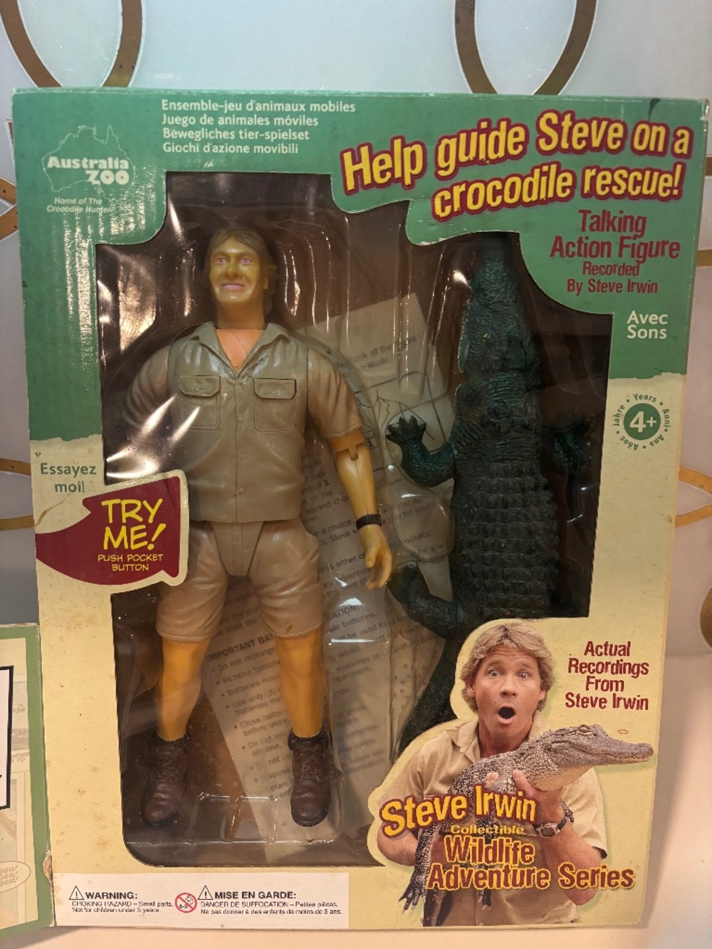 Steve Irwin Talking Action Figure 9" Wildlife Adventure Crocodile Hunter NEW BOX